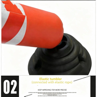 Poteau de signalisation flexible de 120 cm, type Tumbler, en TPU de qualité ingénierie, réfléchissant, protection IP68, amovible, pour la sécurité routière