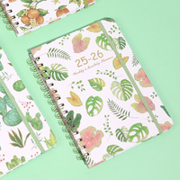 Carnet de planification A5 à spirale, 100 feuilles, papier FCS, couleur CMJN, estampage à chaud, agenda hebdomadaire transfrontalier, motif floral
