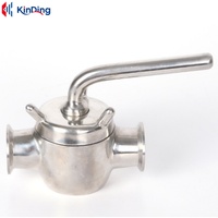 Válvula de Retención Manual de Acero Inoxidable Sanitario, Tipo Union Tri-Clamp, Sin Retención, de 3 Vías, para Agua