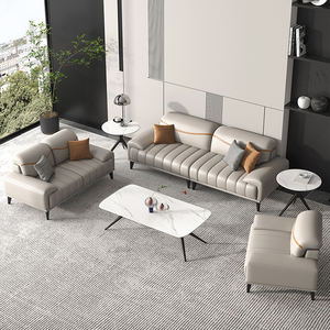 أريكة استقبال من الجلد الصناعي الأنيق - مقاعد عصرية لغرف الانتظار التجارية للفنادق والمكاتب بتنجيد ناعم وتصميم موفر للمساحة - Product Image 2