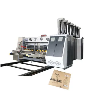 Machine automatique de fabrication de boîtes en carton Sloter, machine d'impression flexographique 4 couleurs pour boîtes en carton