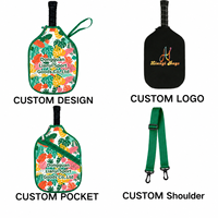 Housse de raquette personnalisée pour clubs de pickleball, manchon en néoprène entièrement imprimé avec logo et rembourrage protecteur, avec support d'échantillon