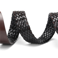 Ceinture personnalisée de luxe en cuir de vache véritable avec boucle ardillon en alliage tressé, motif écossais double couche, recyclée, pour hommes et femmes