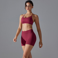 Nouveau Yoga Cross Beauté Dos Sous-Vêtements De Sport Yoga Shorts Deux Pièces Ensemble À Séchage Rapide Respirant