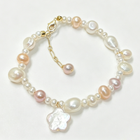 Bracelet en perles de fleurs de prunier multicolores, perles d'eau douce de qualité supérieure de 3 à 9 mm et perles baroques naturelles, un incontournable de la mode