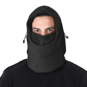 Gorro de lana para invierno con máscara facial, resistente al viento y al frío, para ciclismo al aire libre, protección cálida para cabeza y cuello, color negro - Product Image 3
