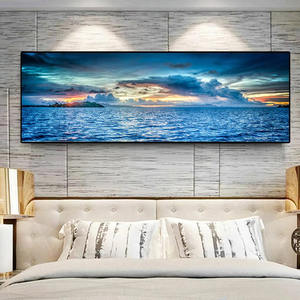 Peintures sur toile en porcelaine cristalline avec paysage <span class=keywords><strong>de</strong></span> plage <span class=keywords><strong>de</strong></span> <span class=keywords><strong>mer</strong></span> naturelle et <span class=keywords><strong>oiseaux</strong></span> en vol, art mural, décoration <span class=keywords><strong>de</strong></span> salon - Product Image 6