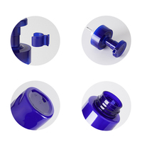 Distributeur de mousse innovant à design ondulé, flacon PET bleu de 220 ml avec forme incurvée unique pour nettoyant facial de luxe