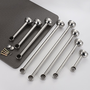 Stainless Steel Clothes Rod Flange Seat Round Head 25mm Wall Mounted Durable Minimalist Design - Product Image 2