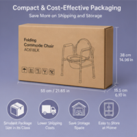Chaise de toilette pliable en aluminium pour personnes âgées avec accoudoirs confortables et couvercle – Offre spéciale