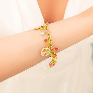 Colorful Fruit Pattern Bracelet For Women Stainless Steel Jewelry Gift <b>Charm</b> Pendant Fashion <b>Bangle</b> - Product Image 4