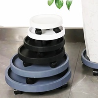 Plateau à plantes rond en plastique personnalisable avec roulettes, grande capacité, chariot mobile pour pot de fleurs, idéal pour jardinières en ciment et jardins domestiques