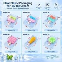 Barquette d'emballage en plastique PET personnalisée OEM pour crème glacée aux fruits 3D avec manchon en papier imprimé pour bâtonnets glacés et gelato aux fruits