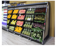 Vitrine réfrigérée commerciale à rideau d'air ouvert, grande capacité, pour supermarché, fruits frais, légumes, fleurs