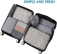 Ensemble de sacs de voyage pliables avec fermeture éclair en polyester, capacité de 20 à 28 L, organisateur de bagages de voyage durable unisexe