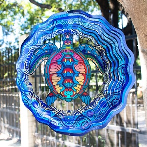 Colorido Giratorio de Viento Metálico de 12 Pulgadas con Forma de Tortuga Marina y Estaca Rectangular para Decoración de Jardín y Patio, y Giratorio de Viento de Flamenco para Jardín - Product Image 4