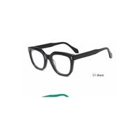 Montures de lunettes optiques carrées rétro en acétate avec détails rivetés pour usage quotidien unisexe, compatibles OEM ODM