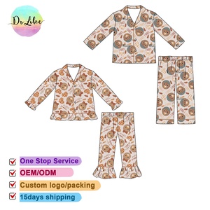 ชุดนอนเด็กผู้หญิงคุณภาพสูง ลายระบาย ผ้าใยไผ่ ดีไซน์สำหรับวันขอบคุณพระเจ้า ไซส์ NB-16T ชุดนอนเด็ก - Product Image 3