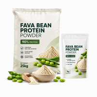 Poudre de protéines de fèves 90 % pure, protéines végétales non-OGM d'origine européenne, sac de 25 kg et sachet échantillon de 1 kg