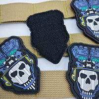 Parche suave de insignia táctica de goma de PVC Call of Duty Night Battle Ghost con gancho para exhibición