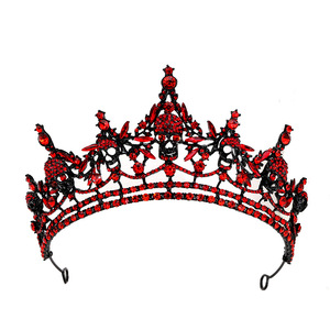 Barock Vintage voller Strass Schädel Braut Diademe Halloween Karneval Party <span class=keywords><strong>Didem</strong></span> Krone - Product Image 1