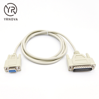 Kabel Modem 6ft DB9F/DB25M dengan isolasi PVC RS232 harnes kabel untuk penggunaan komputer