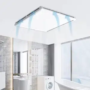 Kipas pembuangan saluran langit-langit 2-IN-1, kipas angin kantor ventilasi Toilet kamar mandi lampu LED tabung pipa saluran langit-langit