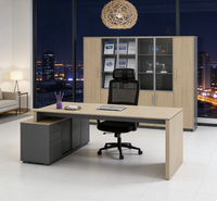 Bureau de direction moderne et luxueux, construction en placage de bois/MFC durable, pour le bureau et la maison