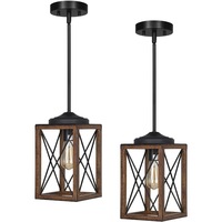 Lustre en fer industriel vintage américain, style cage, hauteur réglable, pour escalier, cuisine, salle à manger, bar, comptoir, noir