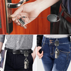 En stock : Ensemble porte-carte transparent en PVC avec cordon rétractable ovale en alliage de zinc à boucle facile à tirer - Product Image 2