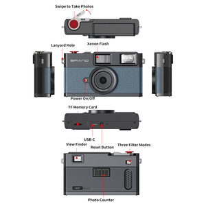 กล้องดิจิตอล CMOS แบบย้อนยุค ไม่มีหน้าจอ 8MP พร้อมแฟลช 8 โหมดฟิลเตอร์ กล้องวินเทจสำหรับเป็นของขวัญคริสต์มาส - Product Image 5