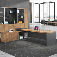 Bureau de direction en forme de L unique, fabrication directe d'usine OEM/ODM, pour président, PDG, directeur, bureau de direction en bois de luxe