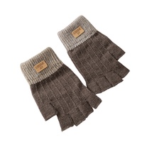 Gants tricotés demi-doigt d'automne et d'hiver Gants acryliques chauds sans doigts pour femmes