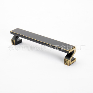 Poignée de meuble en alliage de zinc, noir et jaune, design traditionnel ancien, quincaillerie de meuble durable, série 2982 - Product Image 3