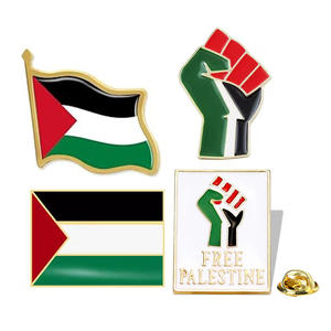 Venta al por mayor alfileres de solapa Palestina aleación de zinc Metal oro libre Palestina Pin insignia 3D esmalte duro suave Palestina Pin bandera - Product Image 1