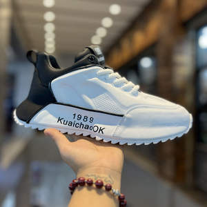 Wholesale Custom Logo Men Sneakers PU <strong>Leather</strong> Non Slip Breathable Sport Shoes Designer Fashion Casual Walking Running Shoes - Product Image 2