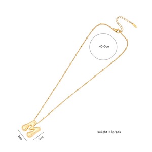 Collar inicial alfabeto letra burbuja collar 3D Oro inicial monograma collar globo letras regalo personalizado para ella - Product Image 5