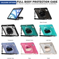 Tab A9/A9+360 °   Protection robuste anti-chute et antichoc, étui pour tablette en silicone TPU 10e génération 10,9 pouces pour iPad Air Pro11/13 2024 Mini 6/7
