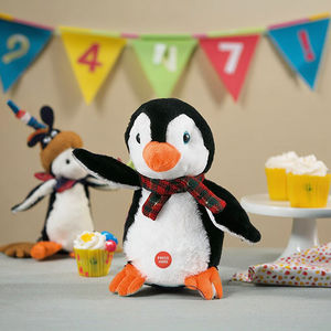 Peluche Parlante e Registrante <span class=keywords><strong>a</strong></span> Forma di Pinguino con Musica e Danza - Giocattolo Elettronico per Regali e Divertimento dei Bambini - Product Image 4
