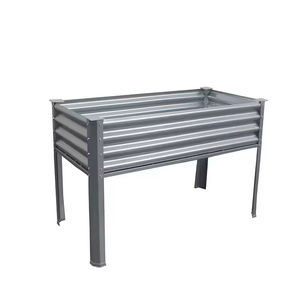 Kit de pattes pour jardinières d'intérieur/d'extérieur en tô<span class=keywords><strong>le</strong></span> galvanisée surélevée pour lit de <span class=keywords><strong>jardin</strong></span> intérieur/extérieur pour pots de fleurs et légumes - Product Image 6
