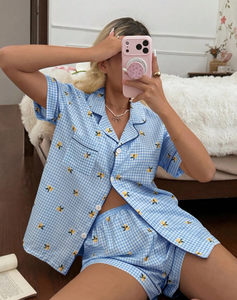 Custom Women Bamboo <b>Pyjamas</b> Yellow Loungewear Night Suit <b>For</b> Women Sleepwear Women Top Shorts Modal Pajamas Manufacture - Product Image 5