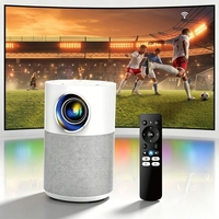 Mini projecteur cinéma maison LED LCD 720P Android 14 4K intelligent avec batterie intégrée 3200mAh 170 ANSI Lumens et haut-parleurs intégrés