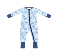 Pakaian Anak Bayi Romper Lengan Panjang Beritsleting Motif Kotak-kotak Patchwork Print Baju Tidur Bayi Baru Lahir Jumpsuit Piyama Tanpa Kaki