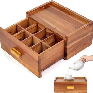 Organizador de Bolsitas de Té de Madera de Acacia Personalizado, Organizadores de Té y Caja de Almacenamiento, Caja de Té para Guardar Bolsitas de Té, Cajón de Almacenamiento, Soporte para Bolsitas de Té - Product Image 2