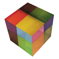Prix usine carré mélange cristal couleur Cube PMMA acrylique magique prisme Cube pour la décoration
