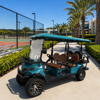 Voiturette de golf électrique tout-terrain 6 places avec siège arrière pliable et design étanche pour le transport dans les zones panoramiques insulaires