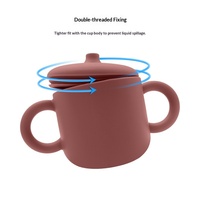 Gobelet d'apprentissage en silicone incassable de qualité alimentaire pour bébés, avec double poignée et bec verseur d'apprentissage, grande taille en stock