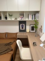 Bureau flottant mural HAIYUE avec étagère, mobilier de bureau à domicile gain de place