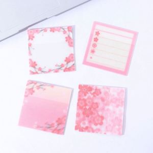 HengXin Transparent <b>Sticky</b> <b>Note</b> Sakura Memo Pad School Supplies Notepad for Annotation Shining Stationery - Product Image 1