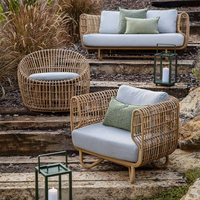 Ensemble de canapés en rotin Couture Jardin, canapé de jardin d'extérieur, chaise de loisirs, ensemble de meubles de jardin
